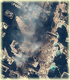 Satellite shot of WTC ruins
